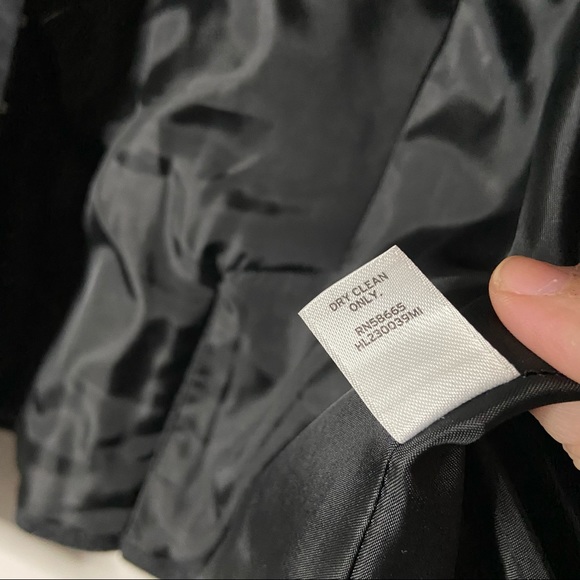 HINGE | NWT Wool Ruffle Jacket Blazer Charcoal Ruffle Collar Size Large Women’s - Picture 9 of 12